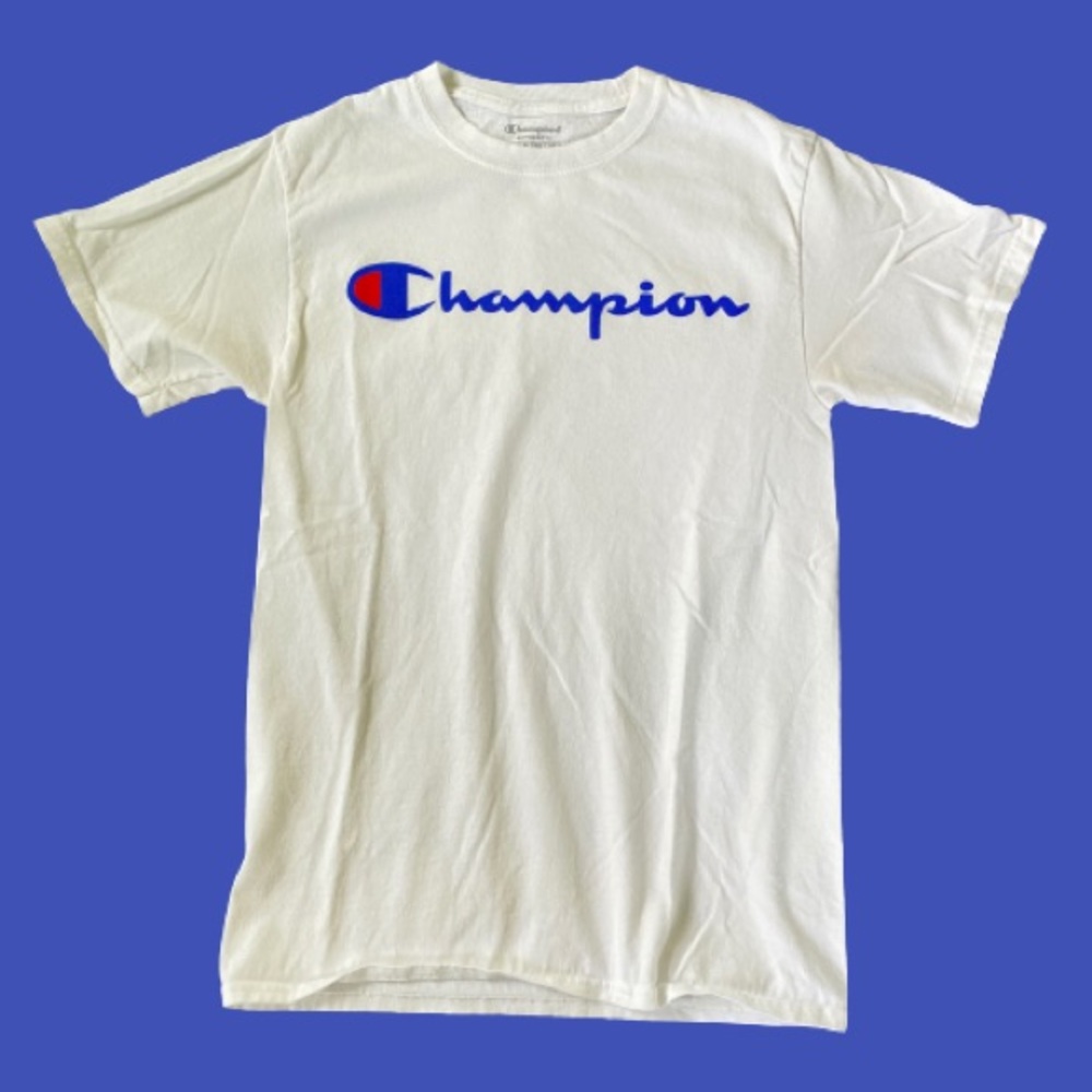 🌟 White Champion Logo Athletic Casual Top